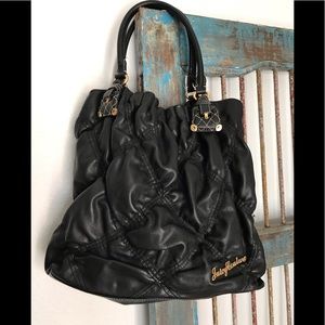 Juicy Black Leather Tote